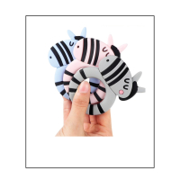 Siliconen bijtring zebra wit