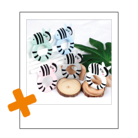 Siliconen bijtring zebra wit