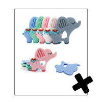 Siliconen bijtring olifant mint