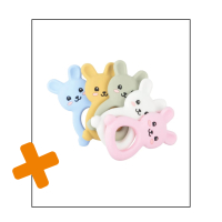 Siliconen bijtring konijn blauw