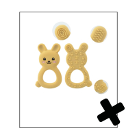 Siliconen bijtring konijn blauw