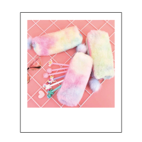 Etui fluffy roze gemeleerd