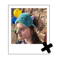 Slaapmasker beer kroontje grijs