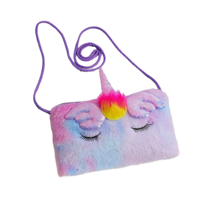 Crossbody/ schoudertasje unicorn paars