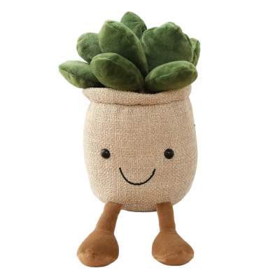 Kawaii knuffel plantje beige