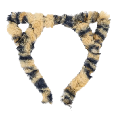 Haarband fluffy oortjes panter