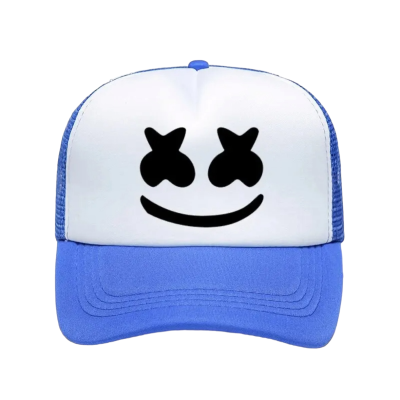 Kinder baseball pet smiley blauw