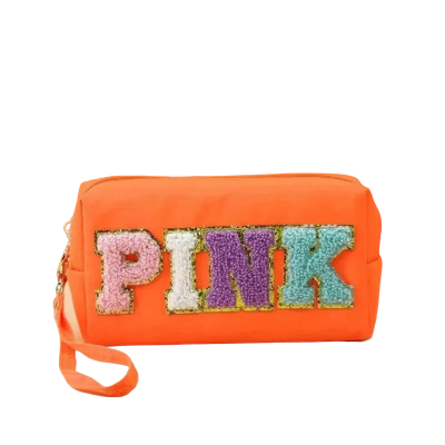 Make-up tas/ toilettas PINK oranje