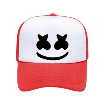 Kinder baseball pet smiley rood