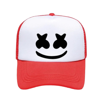 Kinder baseball pet smiley rood