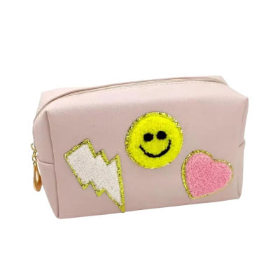 Make-up tas/ toilettas/ etui SMILEY oudroze