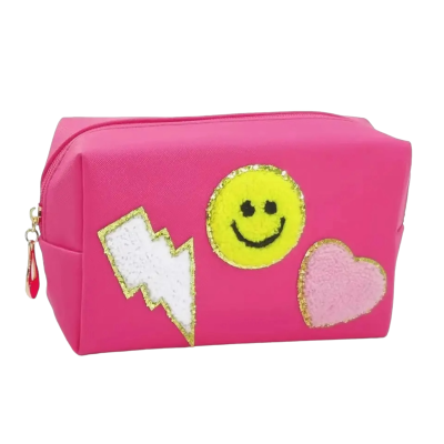 Make-up tas/ toilettas/ etui SMILEY fuchia