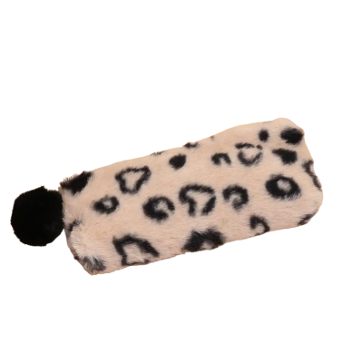 Etui fluffy panterprint zand