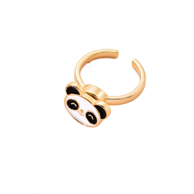 Fidget panda ring zwart/wit