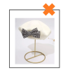 Kinder baret wit met zwart/wit strik