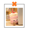 Kawaii knuffel cupcake lichtroze