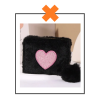  portemonnee fluffy hart zwart