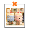 Kawaii knuffel cupcake lichtblauw