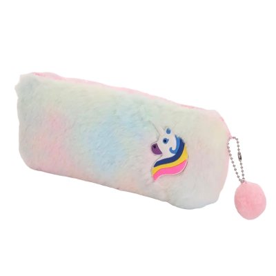 Etui fluffy unicorn blauw